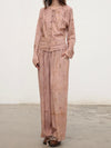 Mutedance 25 Autumn/Winter Elastic Wide Waist Drawstring Casual Pants Series Floral Dye MD-MD25FW73-rose (MD25FW71)